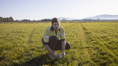 Cust farmer Roscoe Taggart is using a handheld nitrogen tester in conjunction with nitrogen sensors to apply the right amount of fertiliser which results in cost savings and environmental benefits.